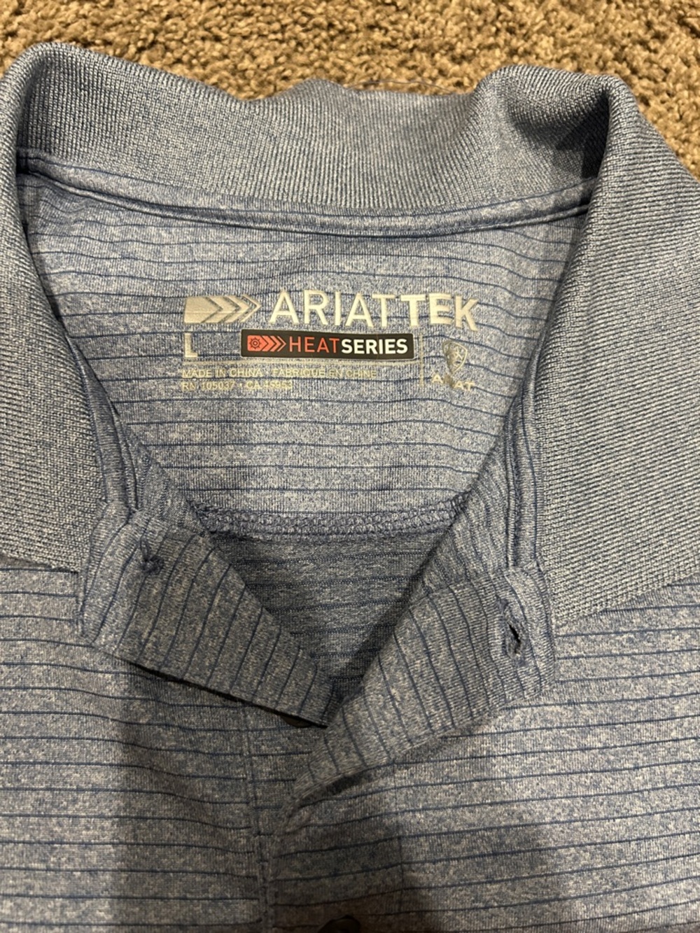 Ariat Heathered Light Blue Performance Polo